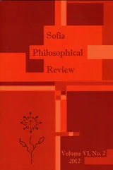 Sofia Philosophical Review, 2012/ Volume VI, No.2