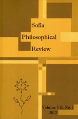 Sofia Philosophical Review, 2013/ Volume VI, No.1