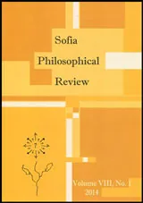 Sofia Philosophical Review, 2014 / Volume VIII, No.1